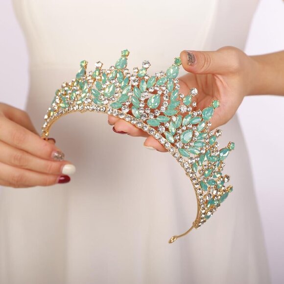 Women Crystal Crowns Tiaras Alloy Bridal Party Prom Bridal Tiara for Weddings main image 4